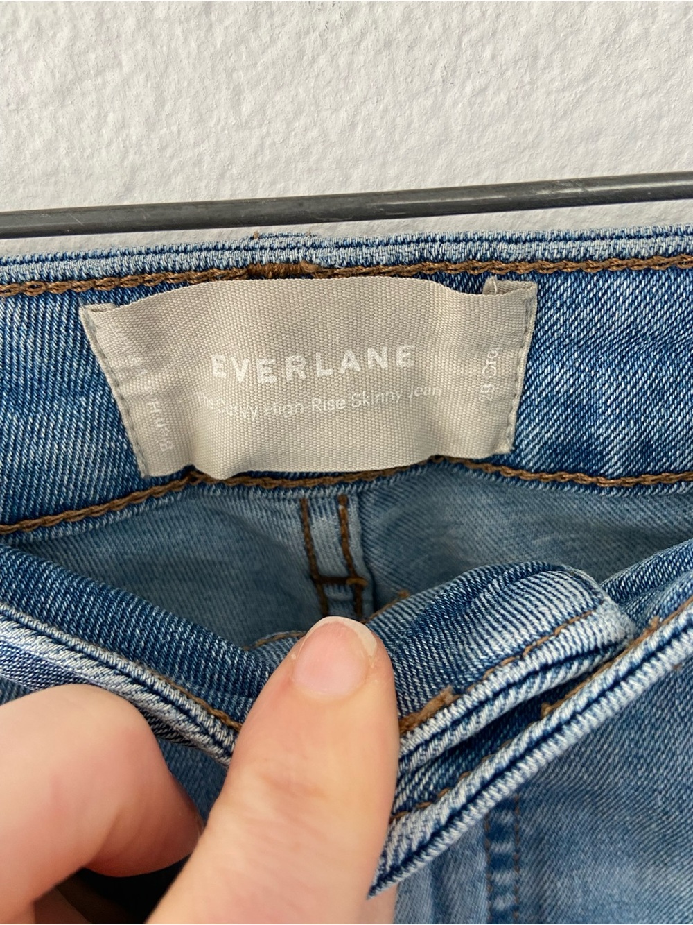 Everlane High-Rise Skinny Jeans in Light Blue Denim